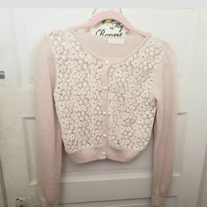 Liz lisa pink lace cardigan sweater